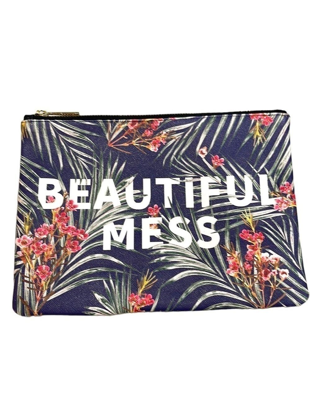 Studio Oh BEAUTIFUL MESS Tropical Print Zip Top Pouch Make Up Bag